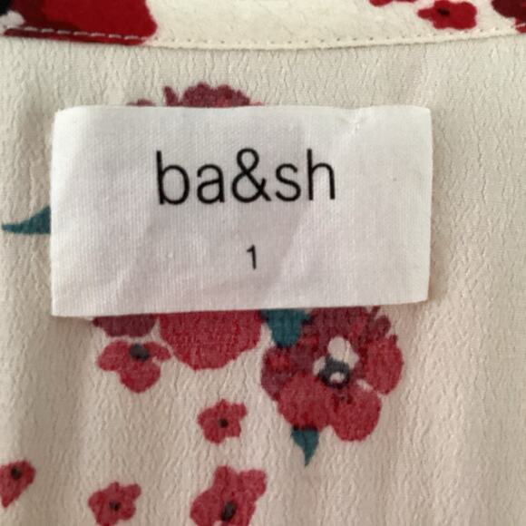 ba&sh Bia Lady Mini Skirt - 1 / US 6 - Cream, Red Floral Tiered, Holiday Cottage - Picture 3 of 11